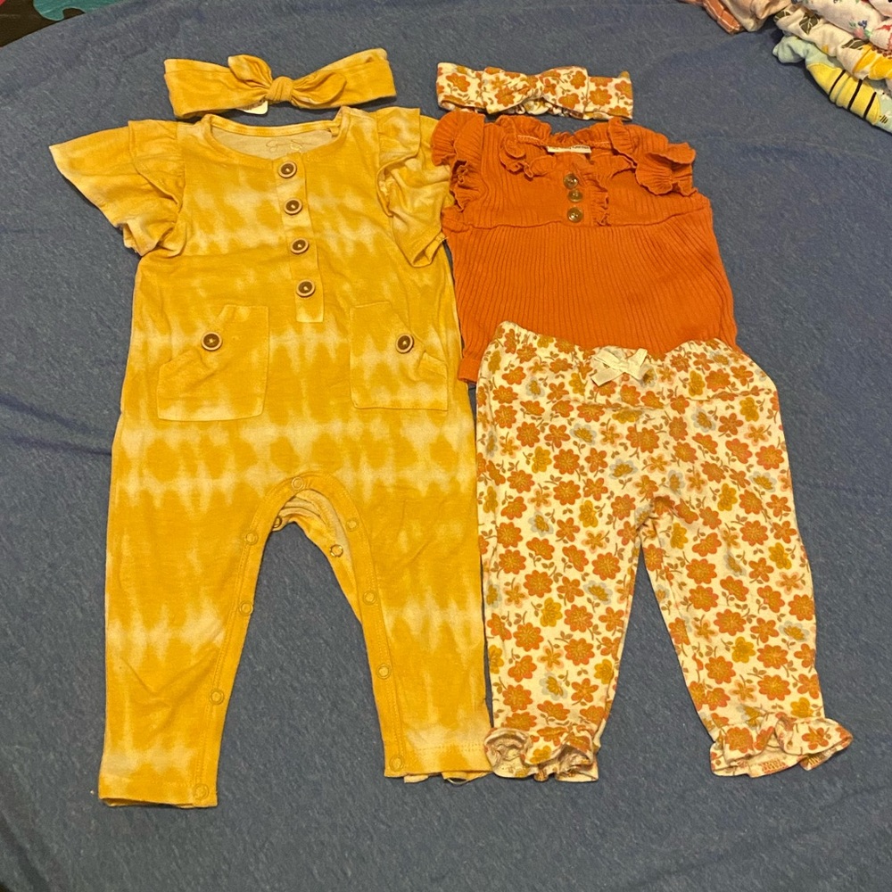 Romper and bodysuit pant set